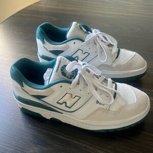 New Balance 550 Teal and White